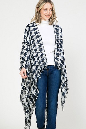 Houndstooth Shawl Poncho Knitt ...